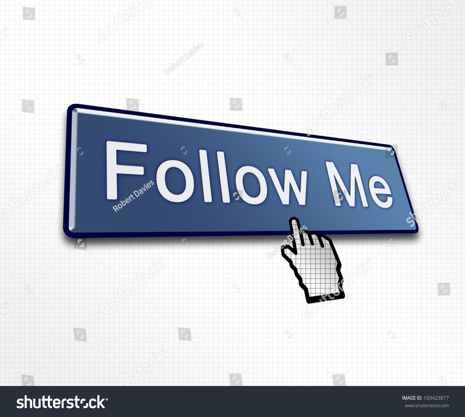 Clicked Follow Me Button Illustration For Social Media - 103423877 ...