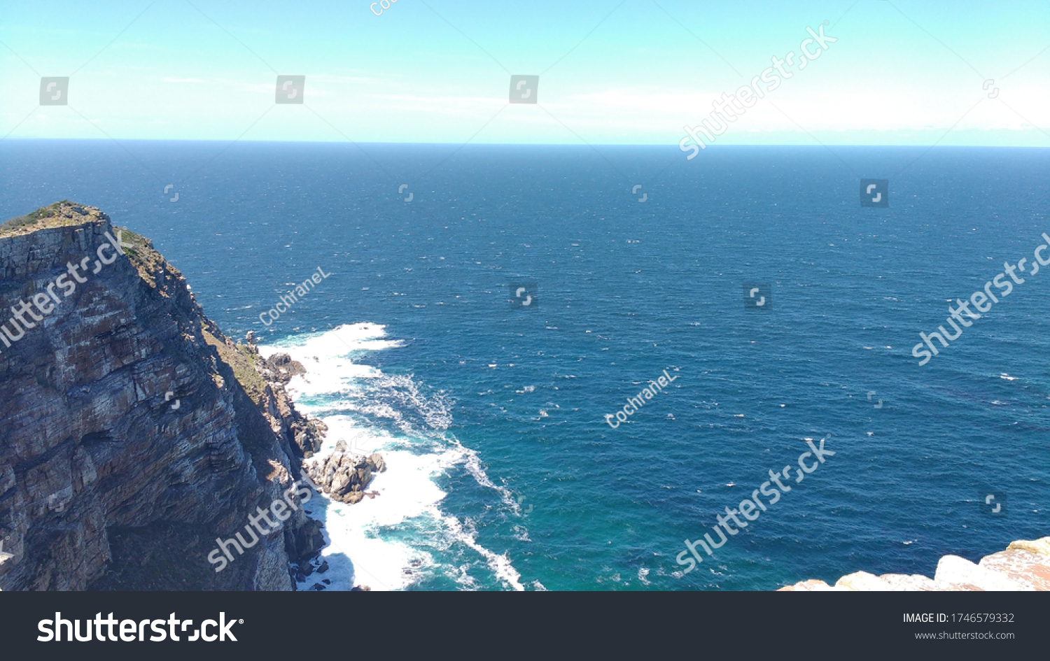 63 The Meeting Of The Atlantic And Pacific Ocean Images Stock Photos   Stock Photo Cliff Overlooking The Point Where The Atlantic And Pacific Oceans Meet At Cape Point In South Africa 1746579332 