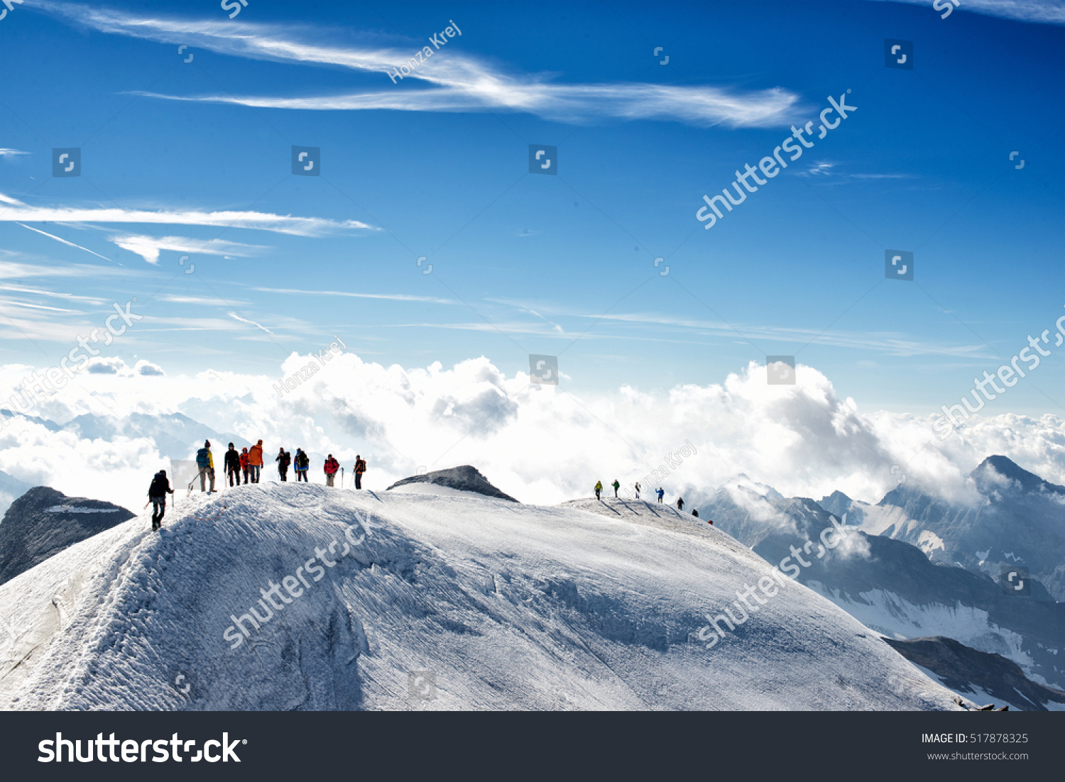 Climbers Climbing Mountain Mountain Equipment High Stock Photo (Edit ...