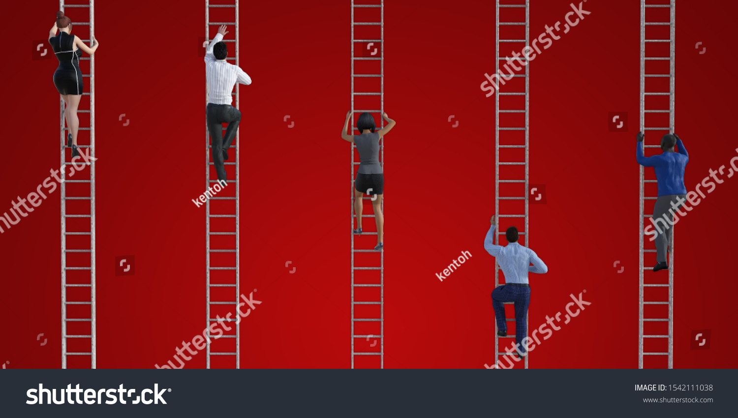 Climbing Corporate Ladder Business Concept 3d Stock Illustration 1542111038 Shutterstock