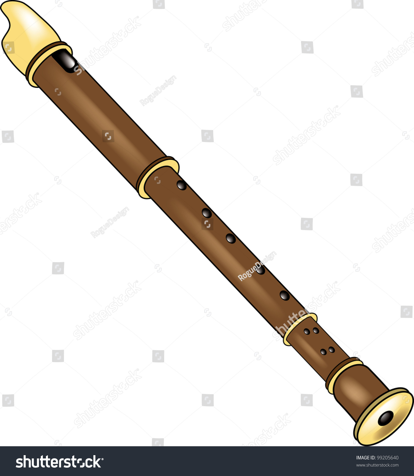 Clip Art Illustration Recorder Flute Stock Illustration 99205640 ...