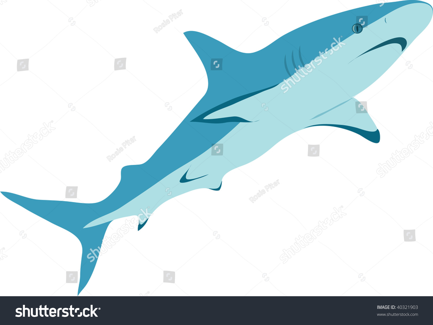 Clip Art Illustration Of A Shark. - 40321903 : Shutterstock