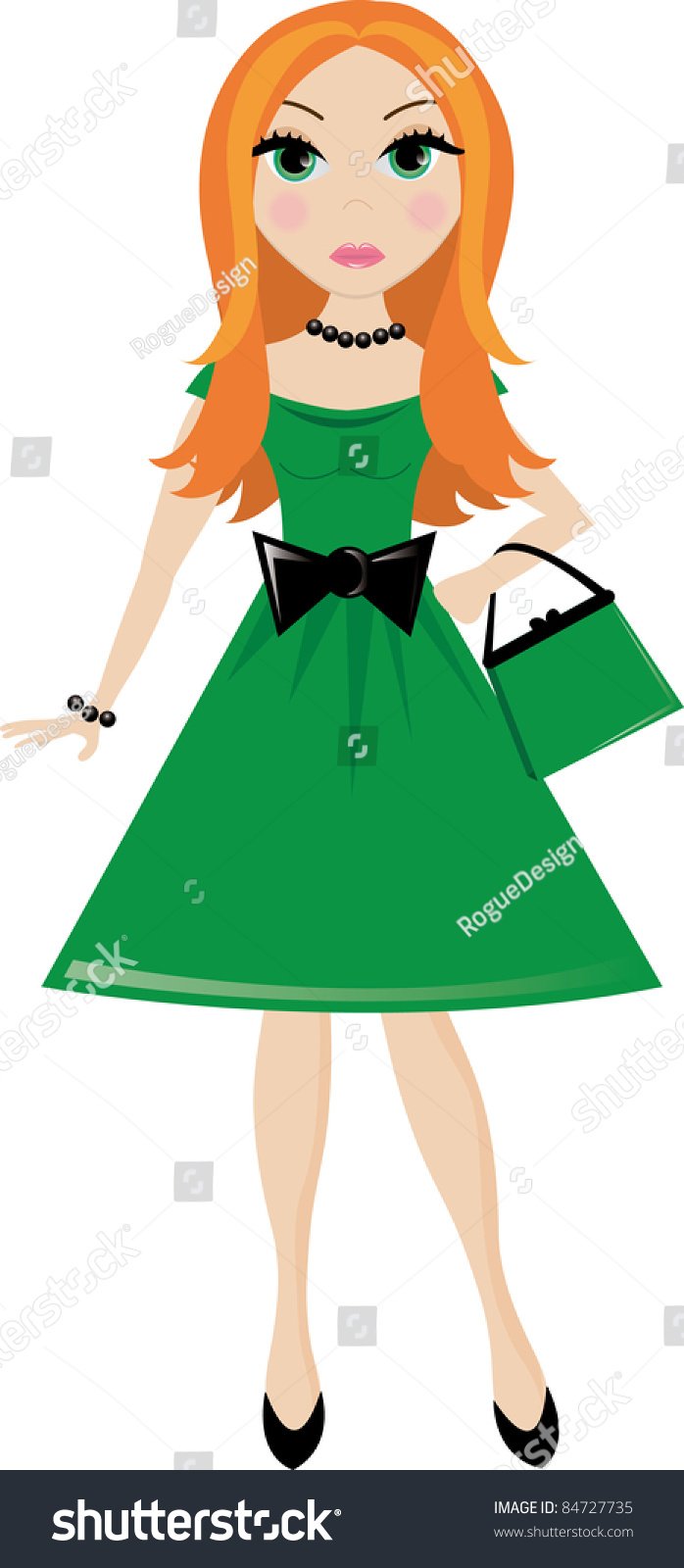 Clip Art Illustration Young Red Haired Stock Illustration 