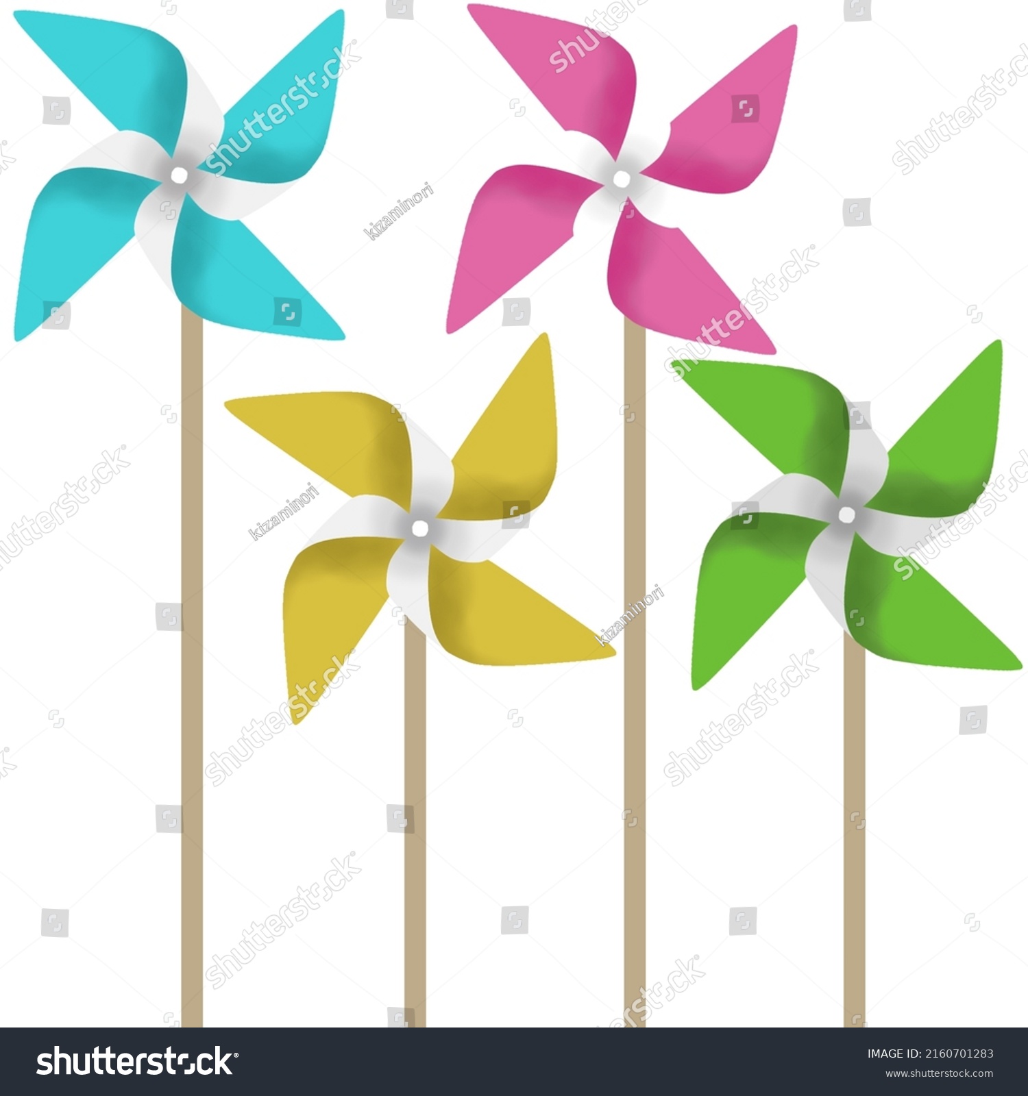 Clip Art Colorful Windmill Stock Illustration 2160701283 | Shutterstock