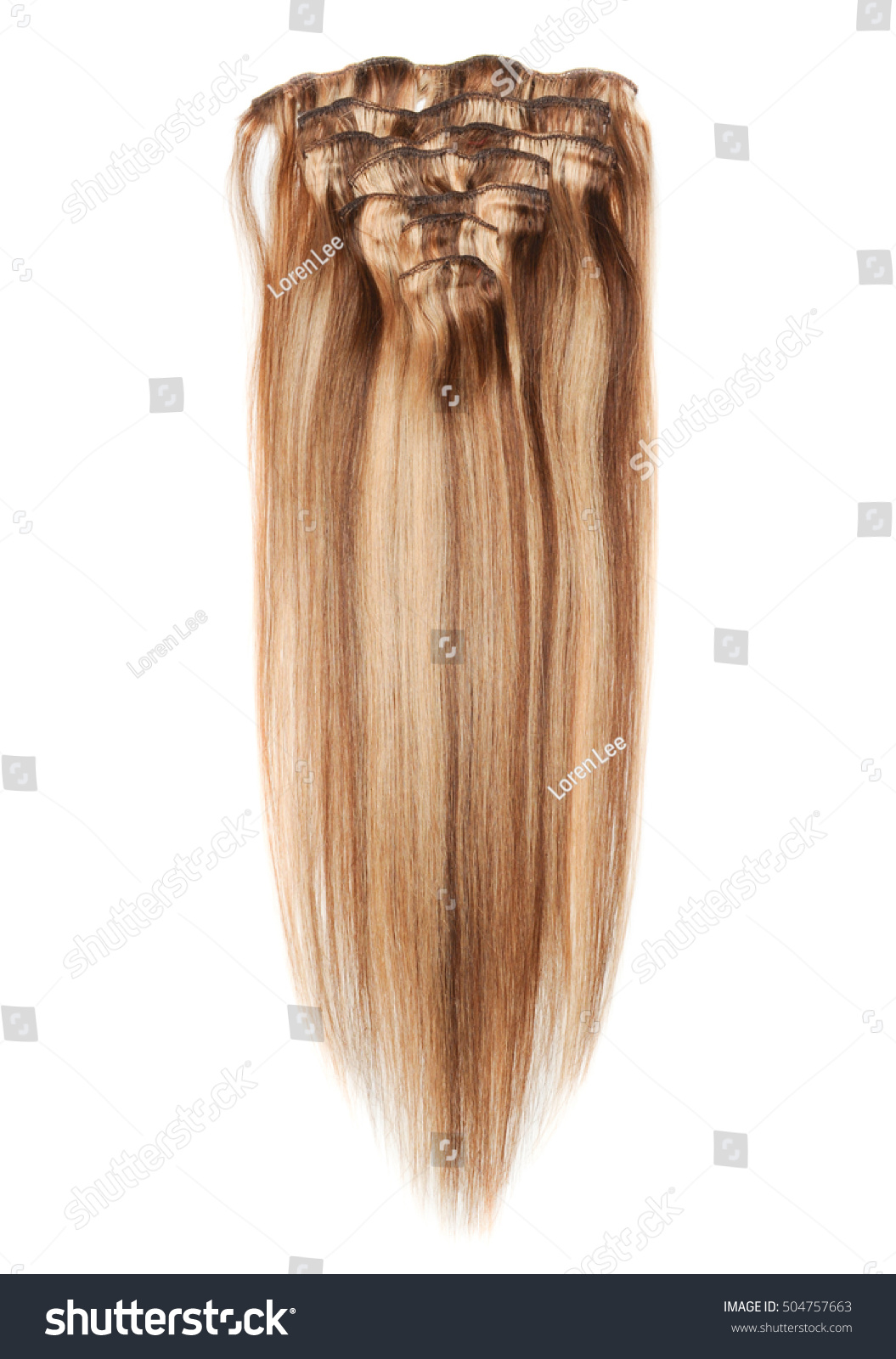 Clip Straight Medium Brown Hair Mix Stock Photo Edit Now