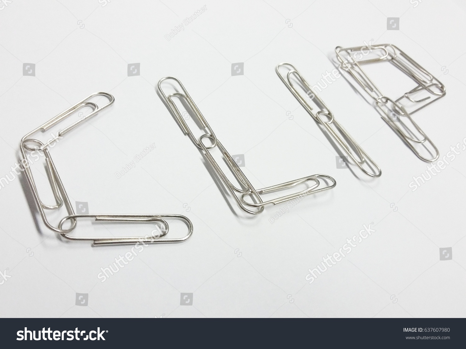 Clip Word Paper Clips On White Stock Photo Edit Now