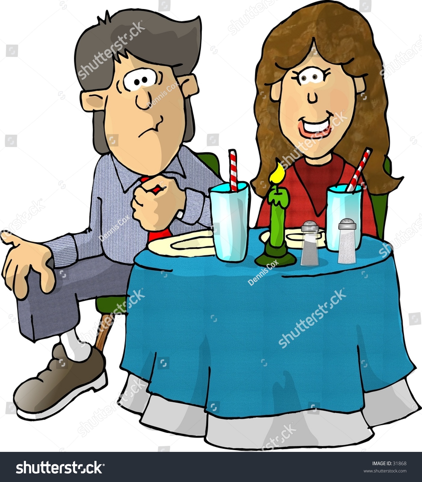 Clipart Illustration Boy Girl On Date Stock Illustration 31868 ...