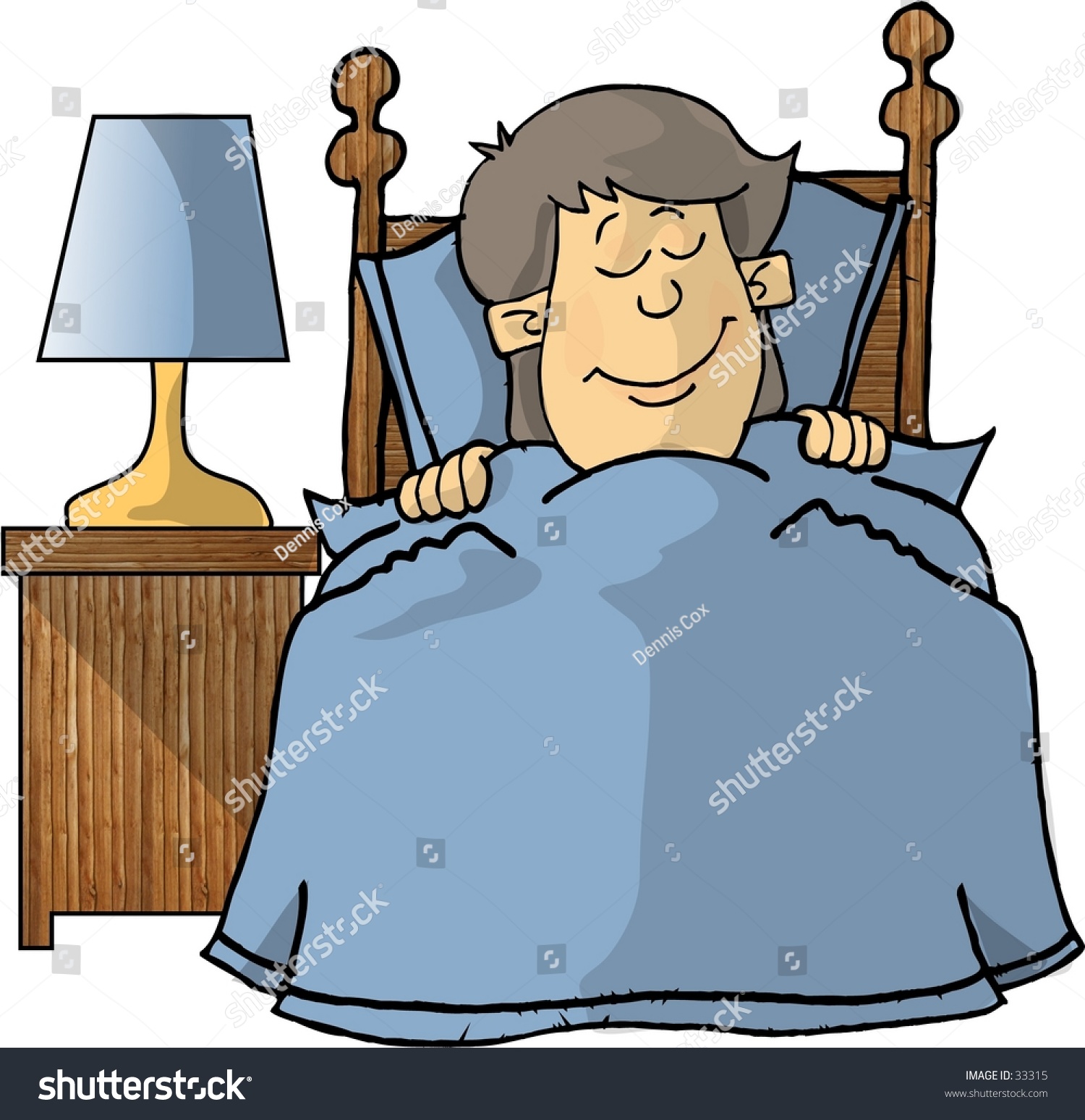 Clipart Illustration Boy Asleep His Bed Stock Illustration 33315 ...