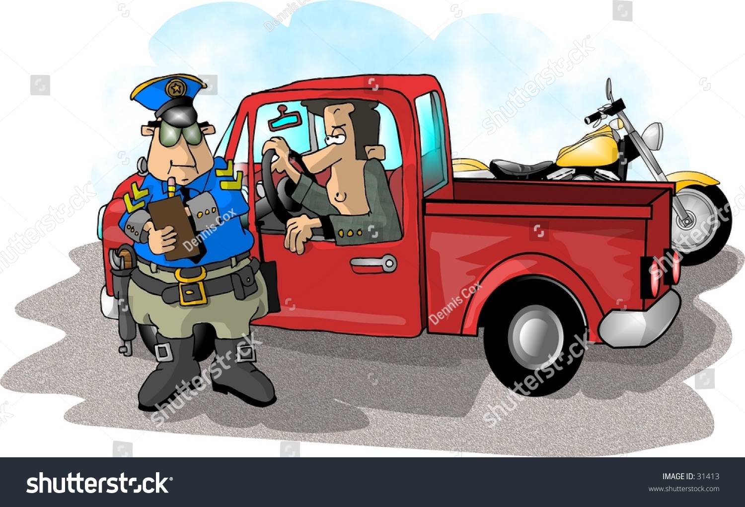 Stock Ilustrace Clipart Illustration Cop Giving Ticket 31413