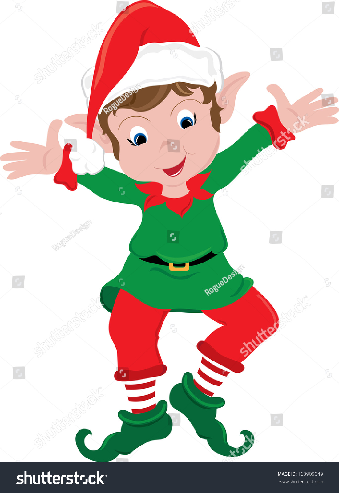 Clipart Image Happy Little Christmas Elf Stock Illustration 163909049 ...