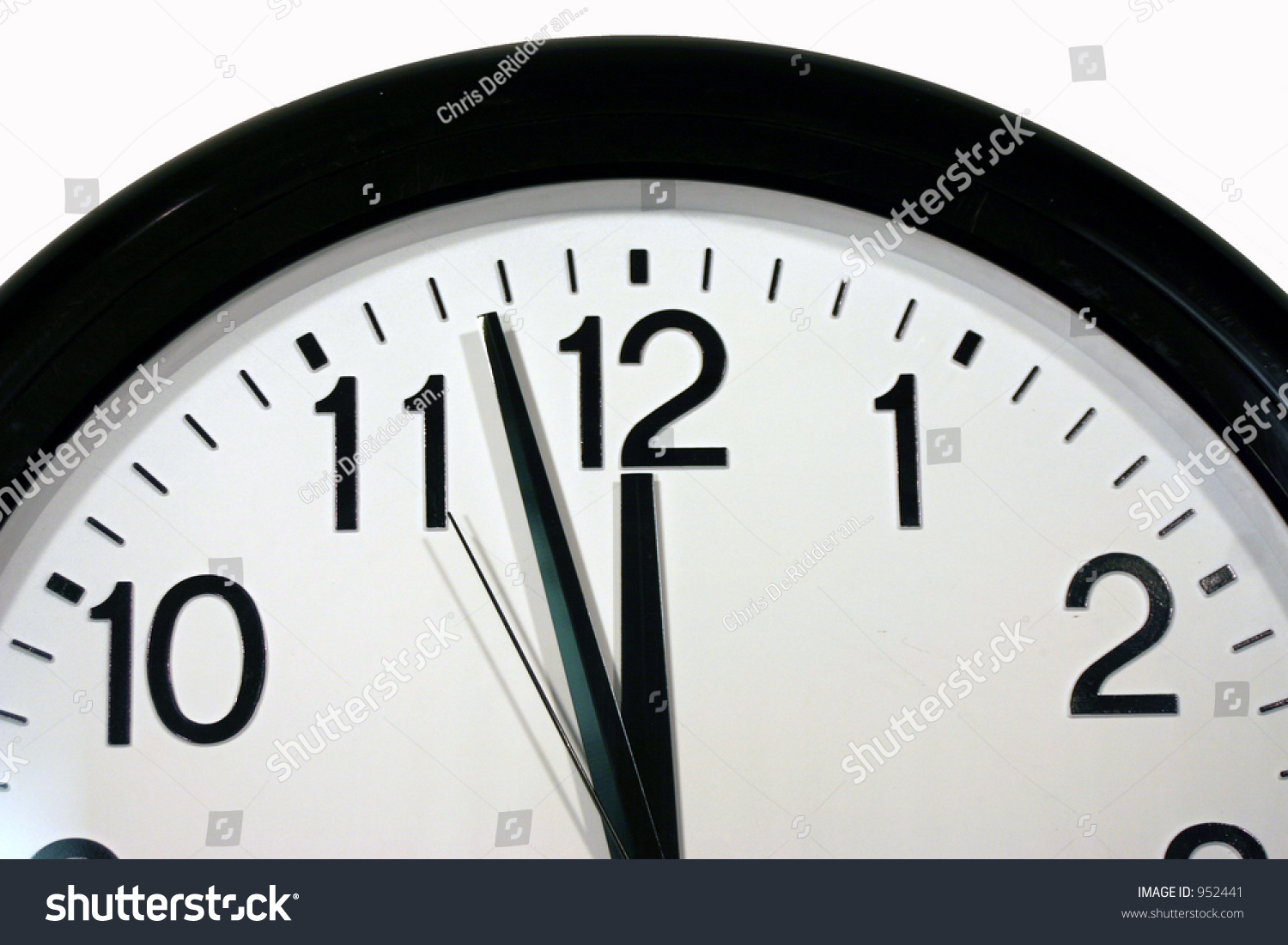 Clock Almost Striking Midnight Or Noon Stock Photo 952441 : Shutterstock