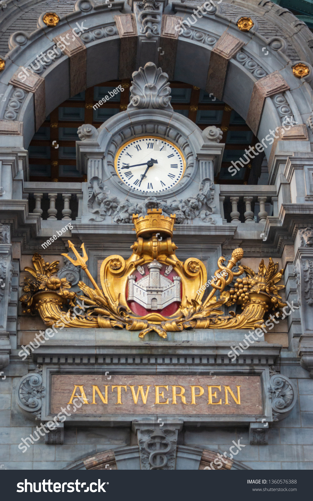 Clock Lettering Inside Antwerpencentraal Antwerp Central Stock Photo Edit Now 1360576388