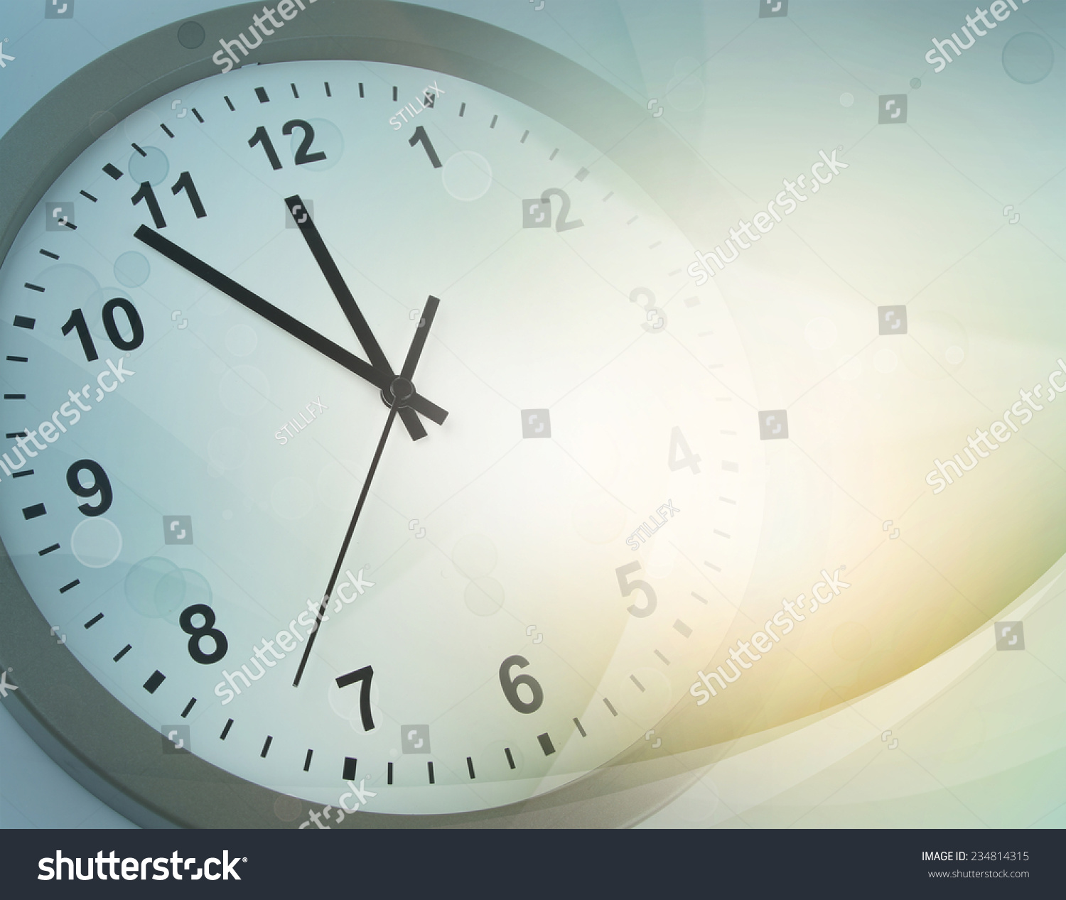  Soft Green Classic  Template Design Featuring Clock Face and Abstract