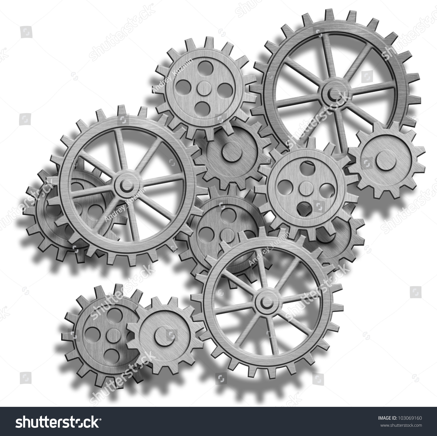 Clockwork Gears Isolated On White Stock Illustration 103069160 ...