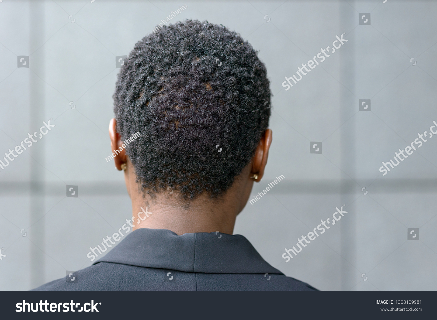 Close Backview Portrait Young Black Woman Stock Photo Edit Now