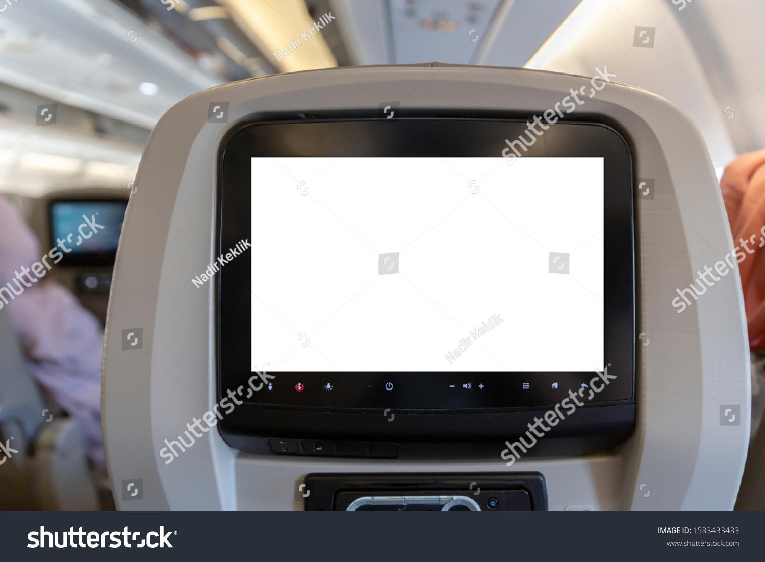 67 250 Plane Interior Stock Photos Images Photography Shutterstock   Stock Photo Close Up Blank Screen Lcd Rear Seat On The Plane Technology For Entertainment 1533433433 