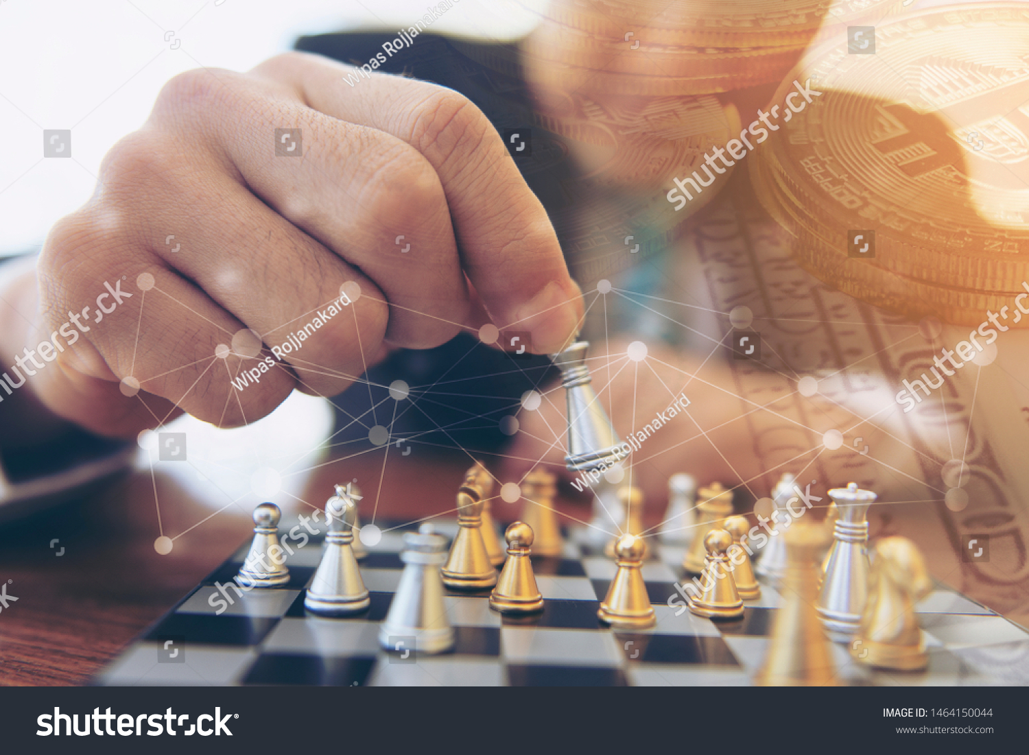 Close Business Hand Play Chess Game Stock Photo Edit Now