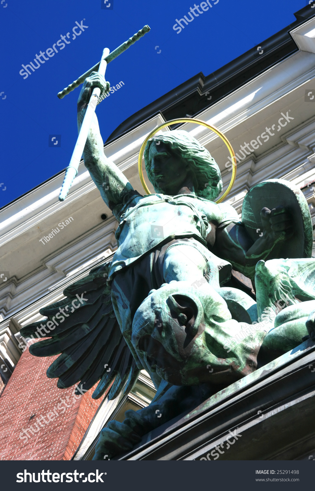 Closeup Details Archangel Michaels Statue On Stock Photo 25291498 ...