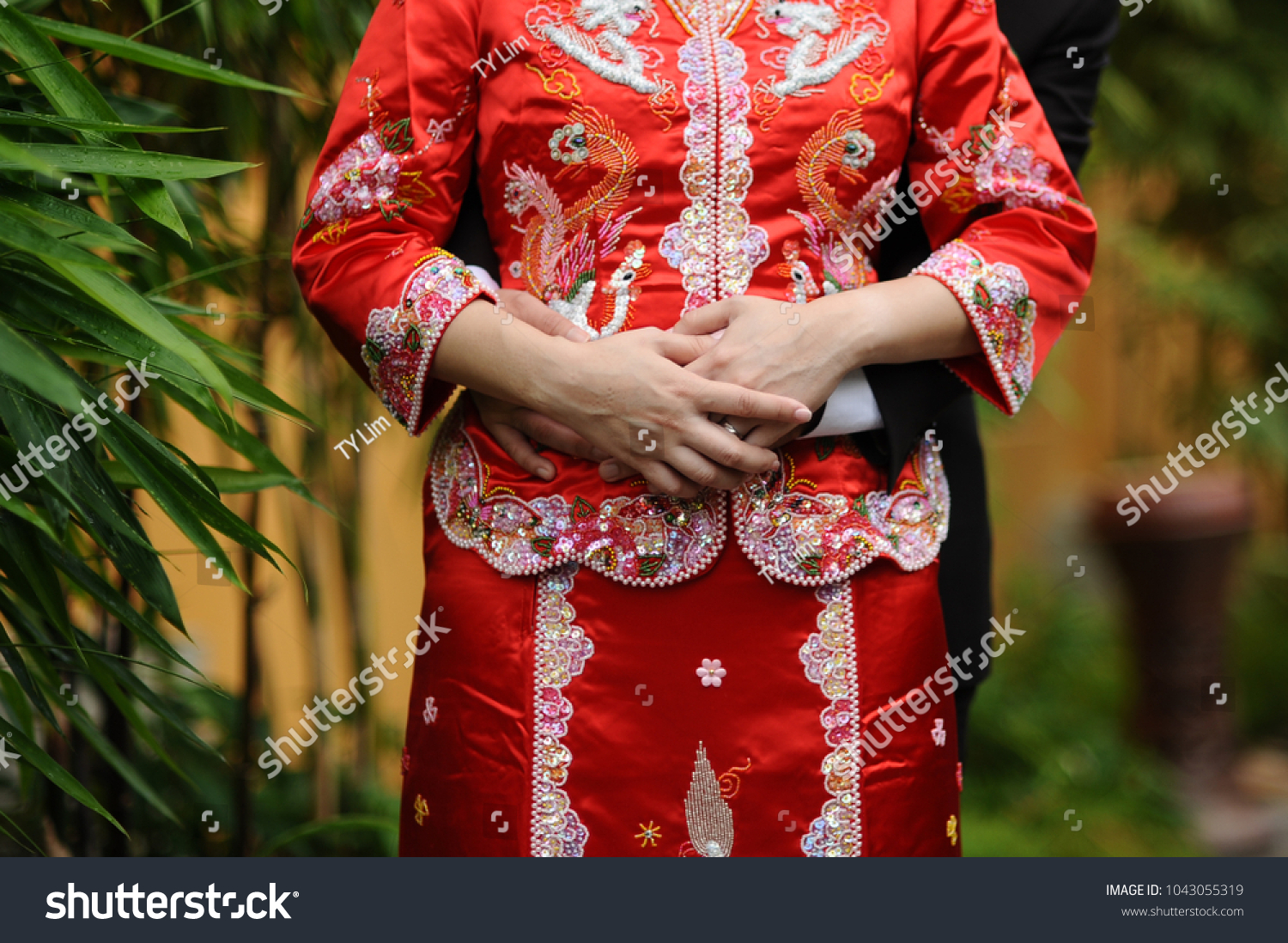 Close Details Traditional Chinese Wedding Dress Stock Photo 1043055319 Close Details Traditional Chinese Wedding Dress Stock Photo 1043055319