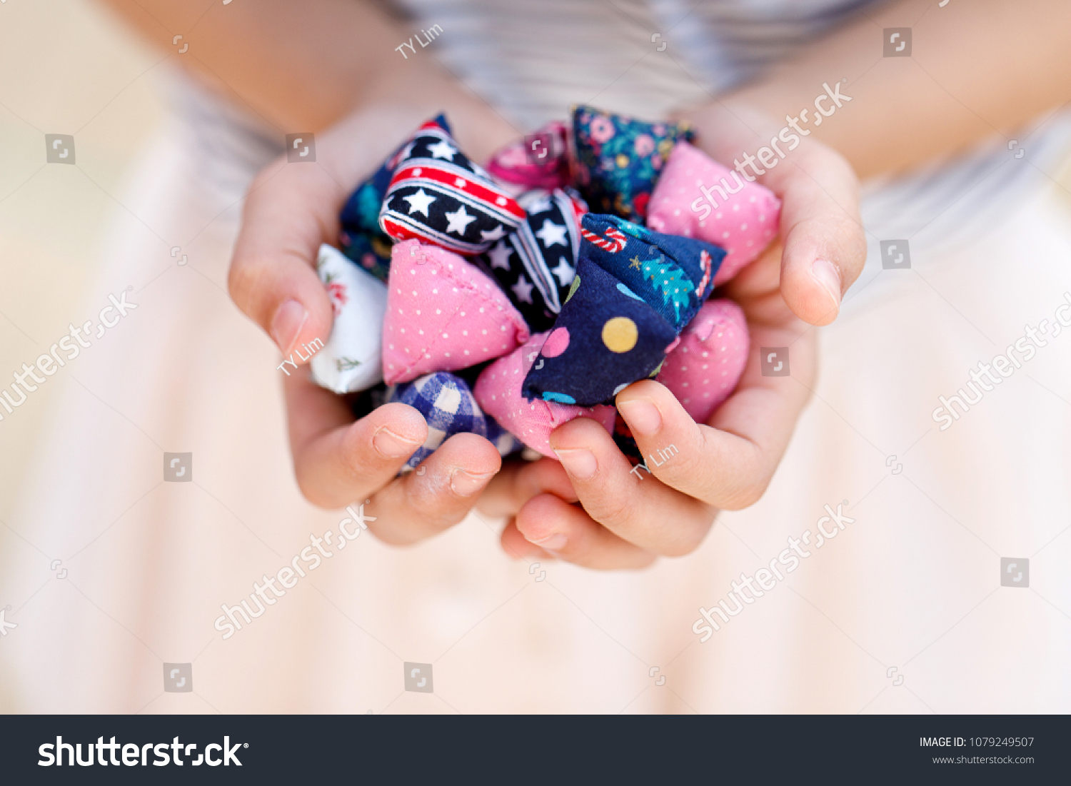 Close Kids Hand Holding Mini Sand Stock Photo Edit Now 1079249507