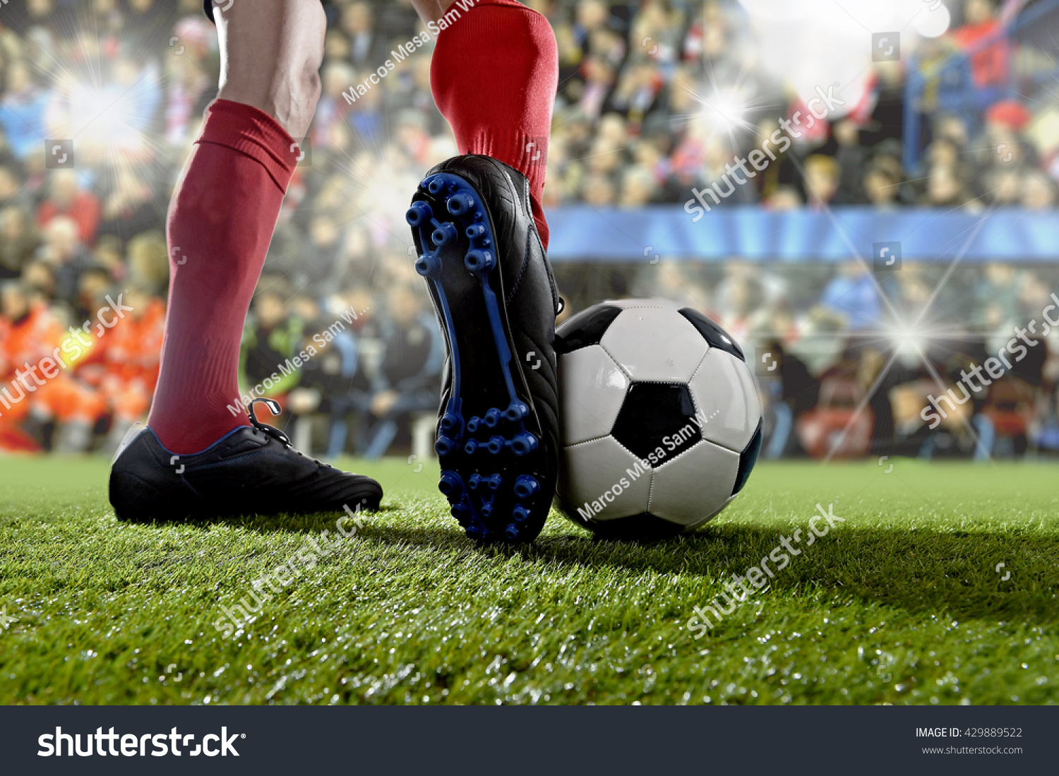 Close Legs Feet Football Player Action Stock Photo Edit Now