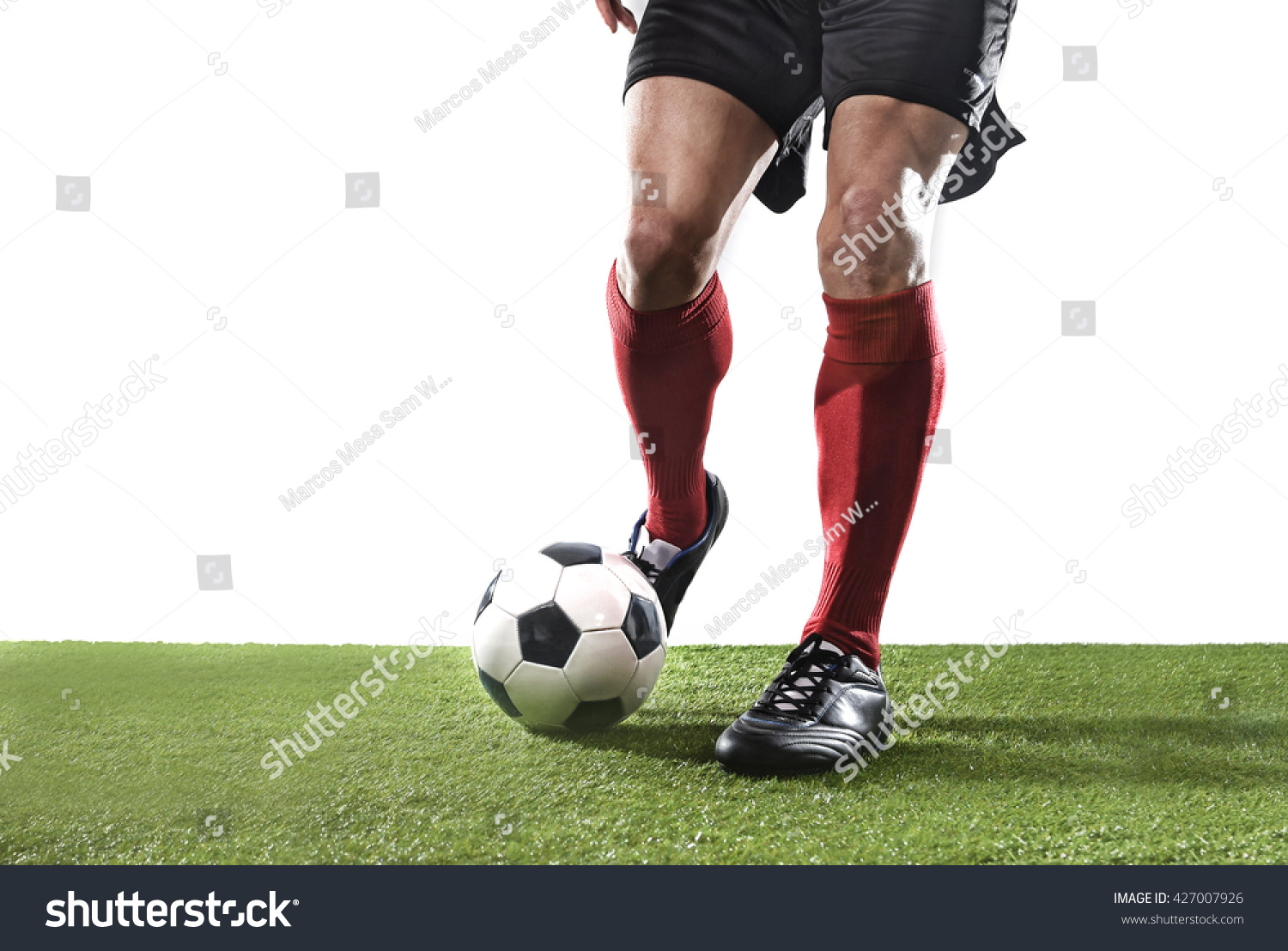 Close Legs Feet Football Player Red Stock Photo Edit Now