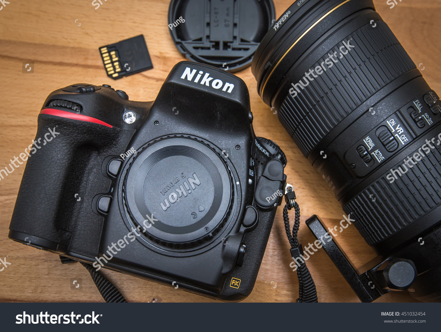Close Modern Dslr Camera Nikon D800e Stock Now) 451032454