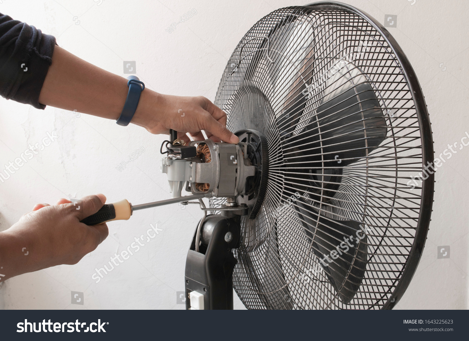 Closeup Motor Fan Repair Maintenance Home Stock Photo Edit Now 1643225623