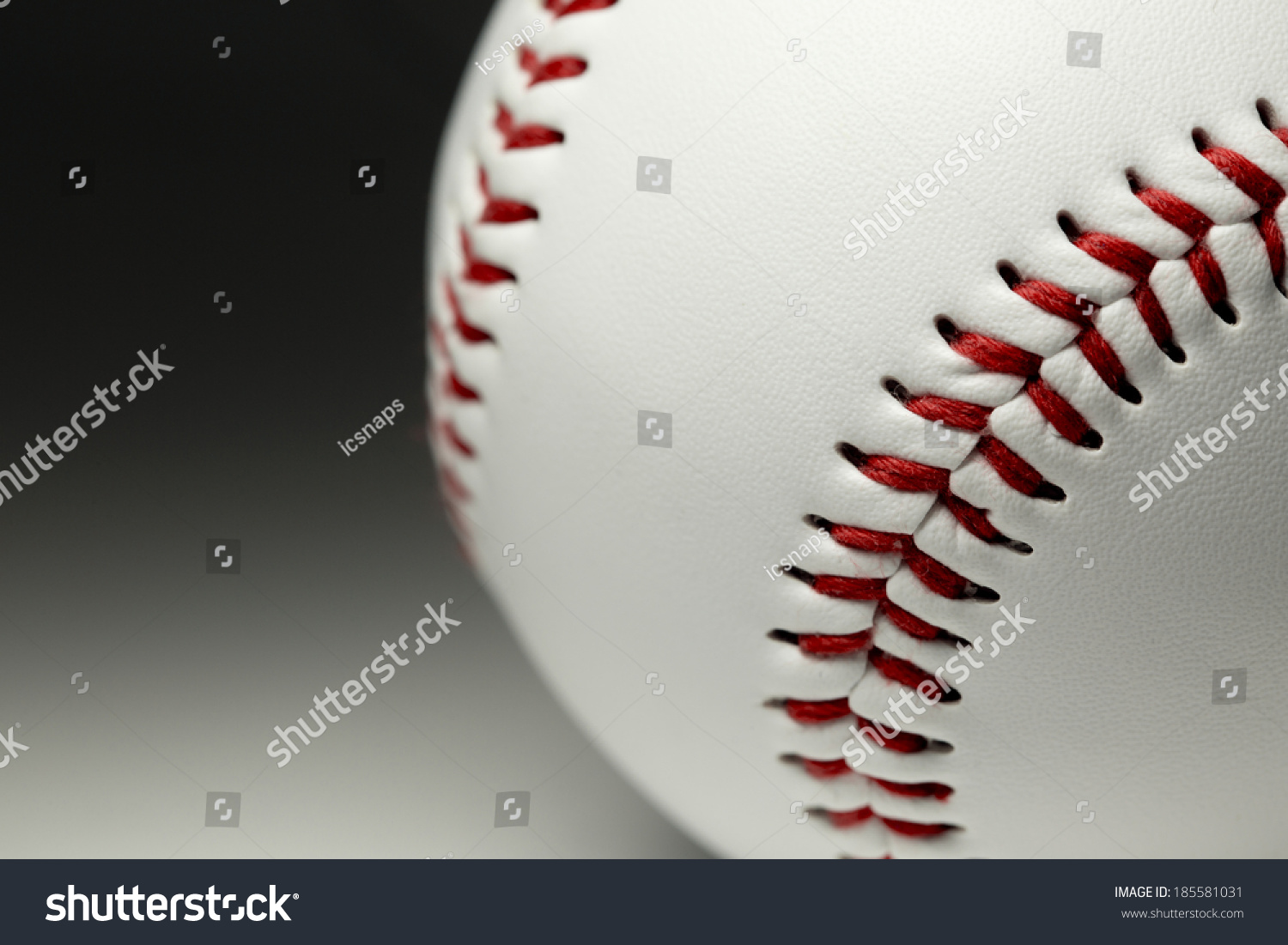 Close Baseball Stitching Texture Fading Background Stock Photo ...