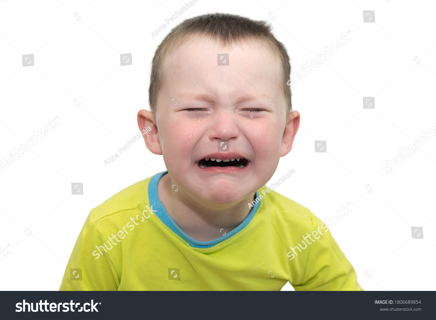 Closeup Crying Boy Open Mouth Tears Stock Photo 1806689854 | Shutterstock