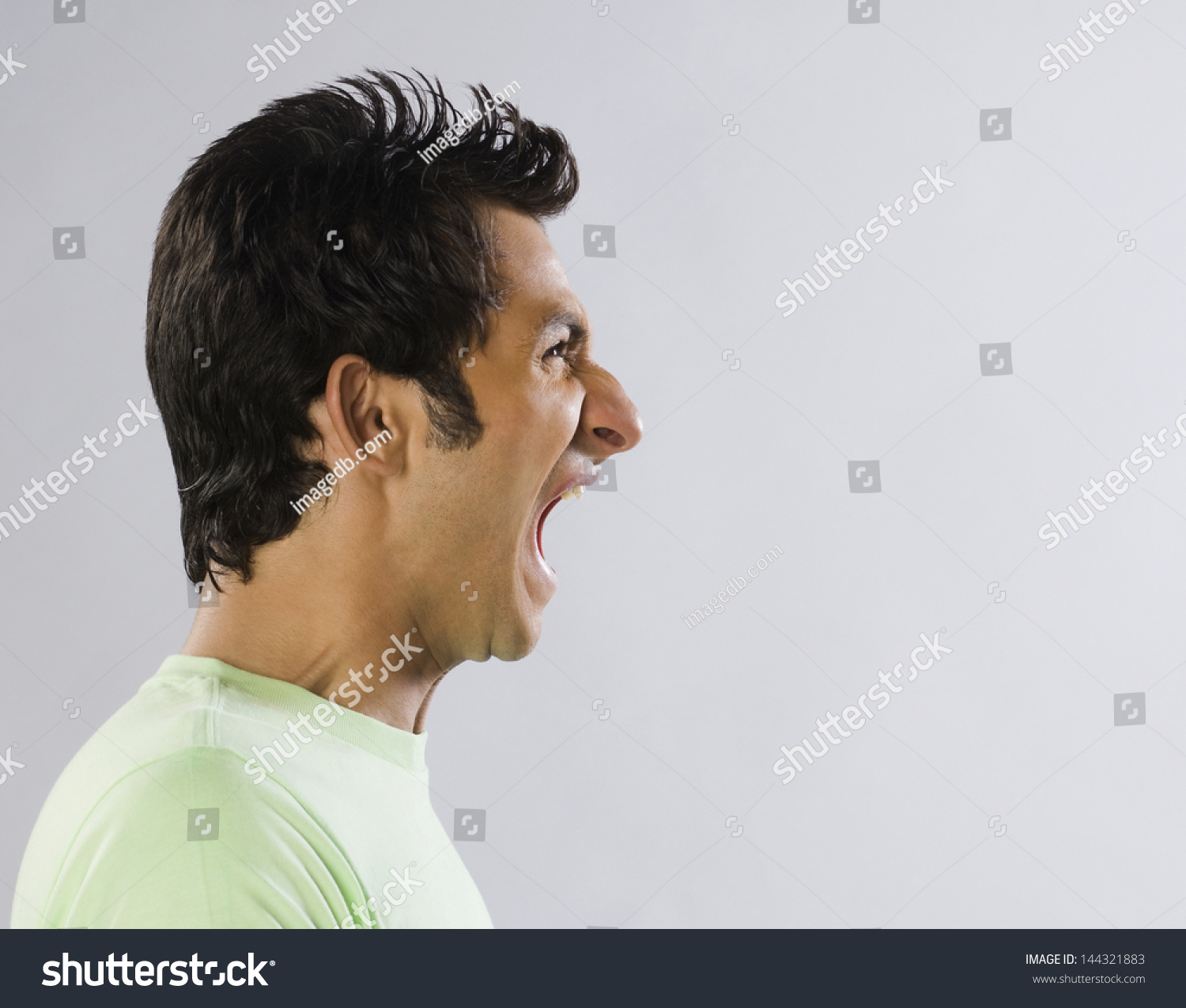 Close-Up Of A Man Screaming Stock Photo 144321883 : Shutterstock