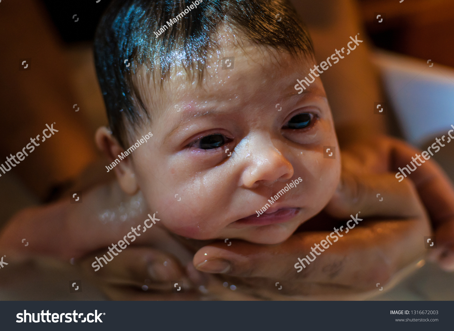 Close Newborn Baby Having Shower Newborn Stock Photo Edit Now 1316672003
