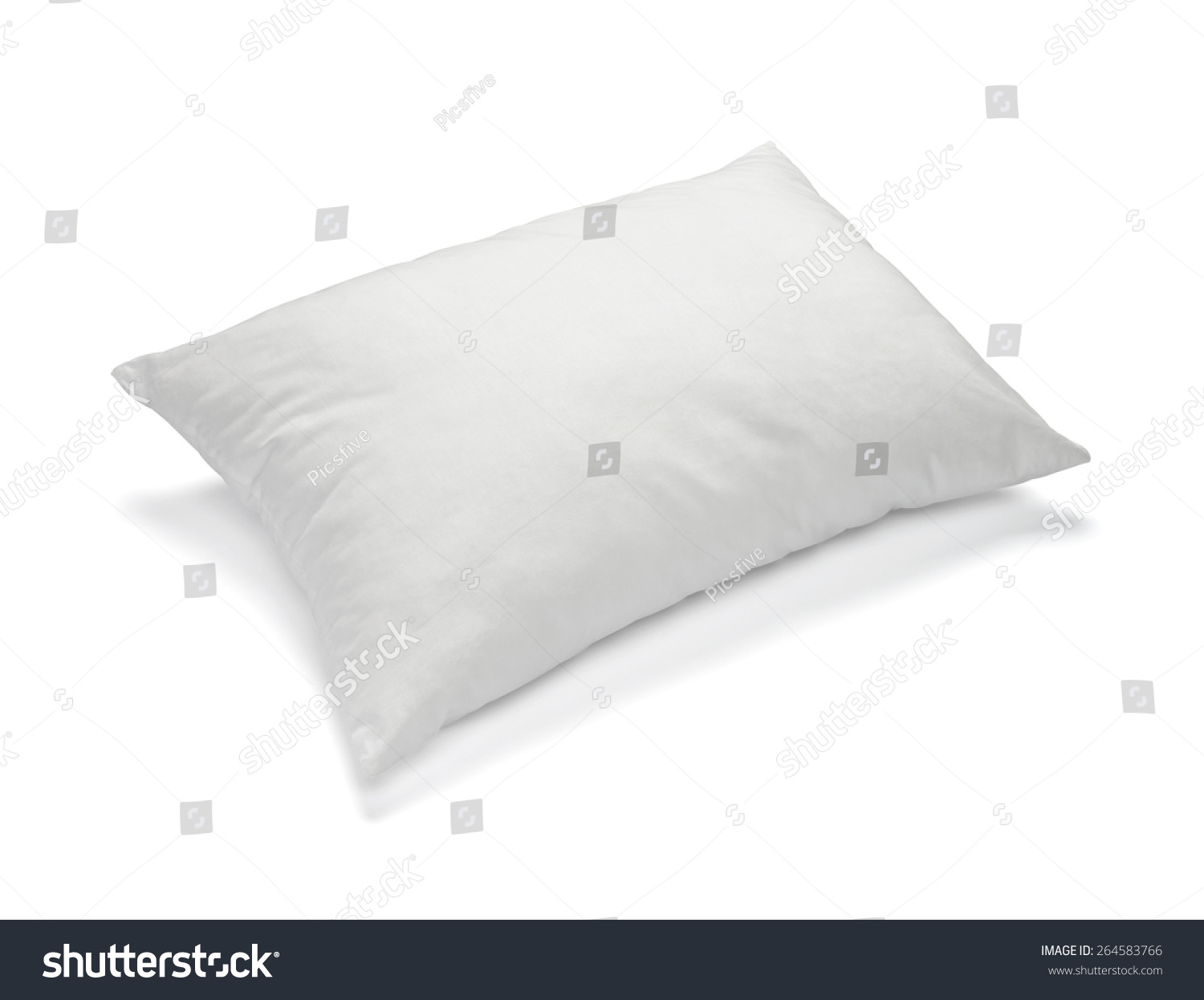 Close Up Of A White Pillow On White Background Stock Photo 264583766 ...