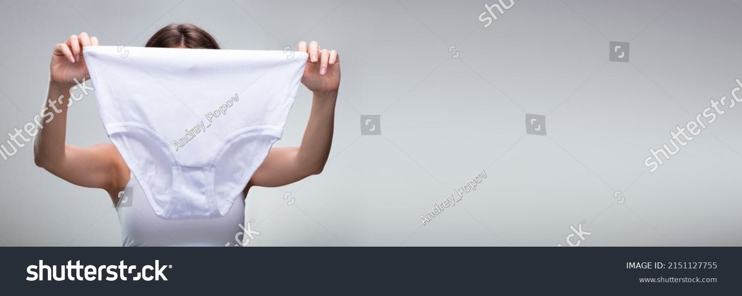 Closeup Woman Holding White Underwear Stock Photo 2151127755 | Shutterstock