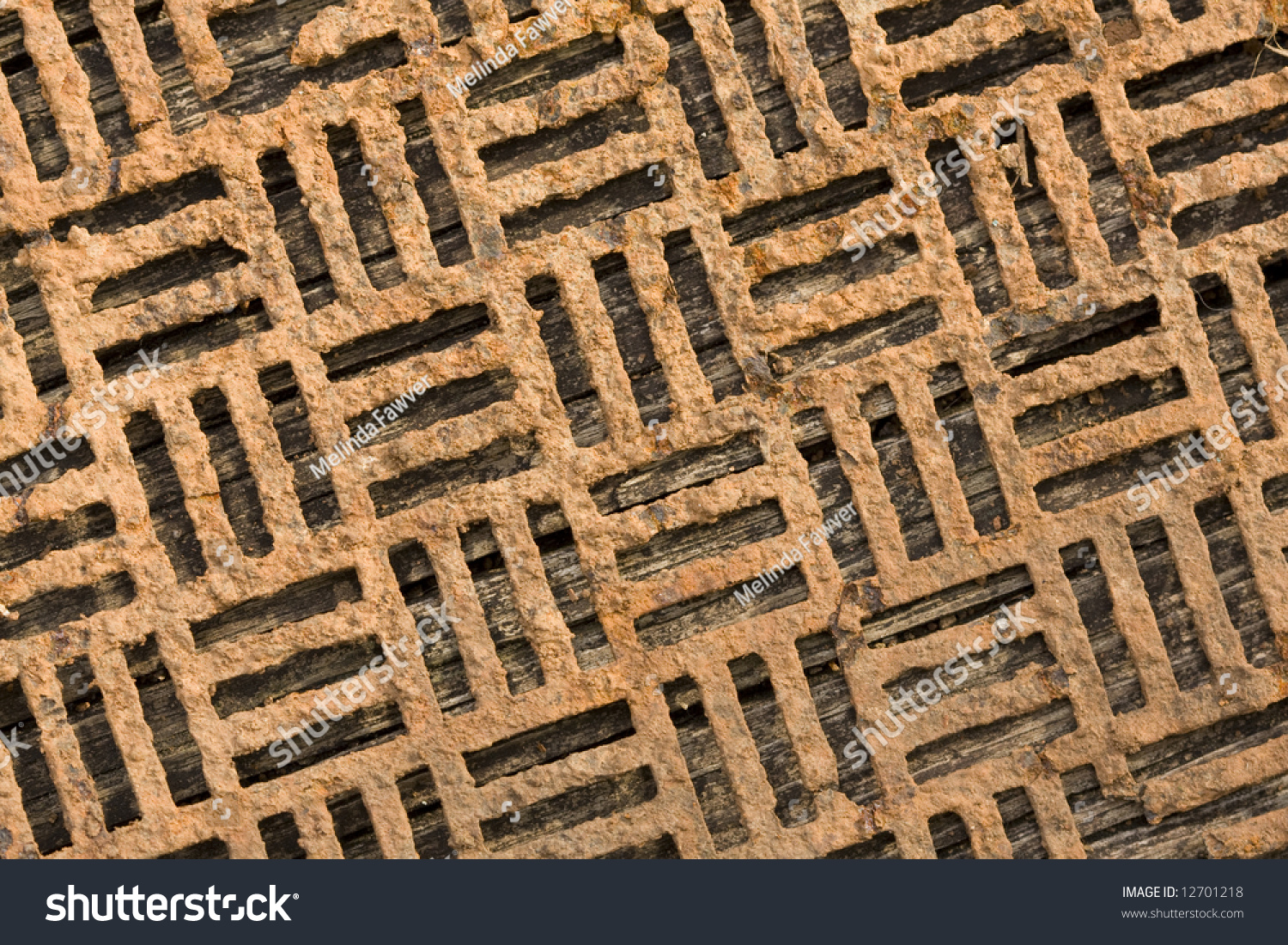 Closeup Old Decorative Rusty Metal Grate Stock Photo Edit Now