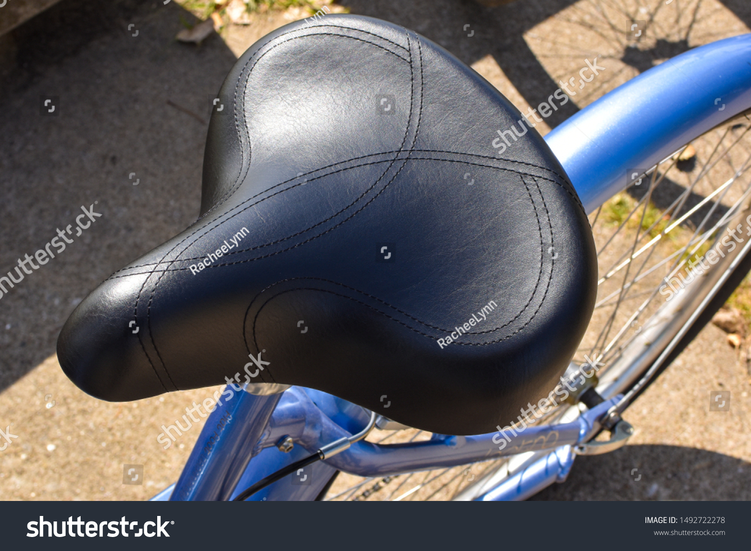 blue bike seat