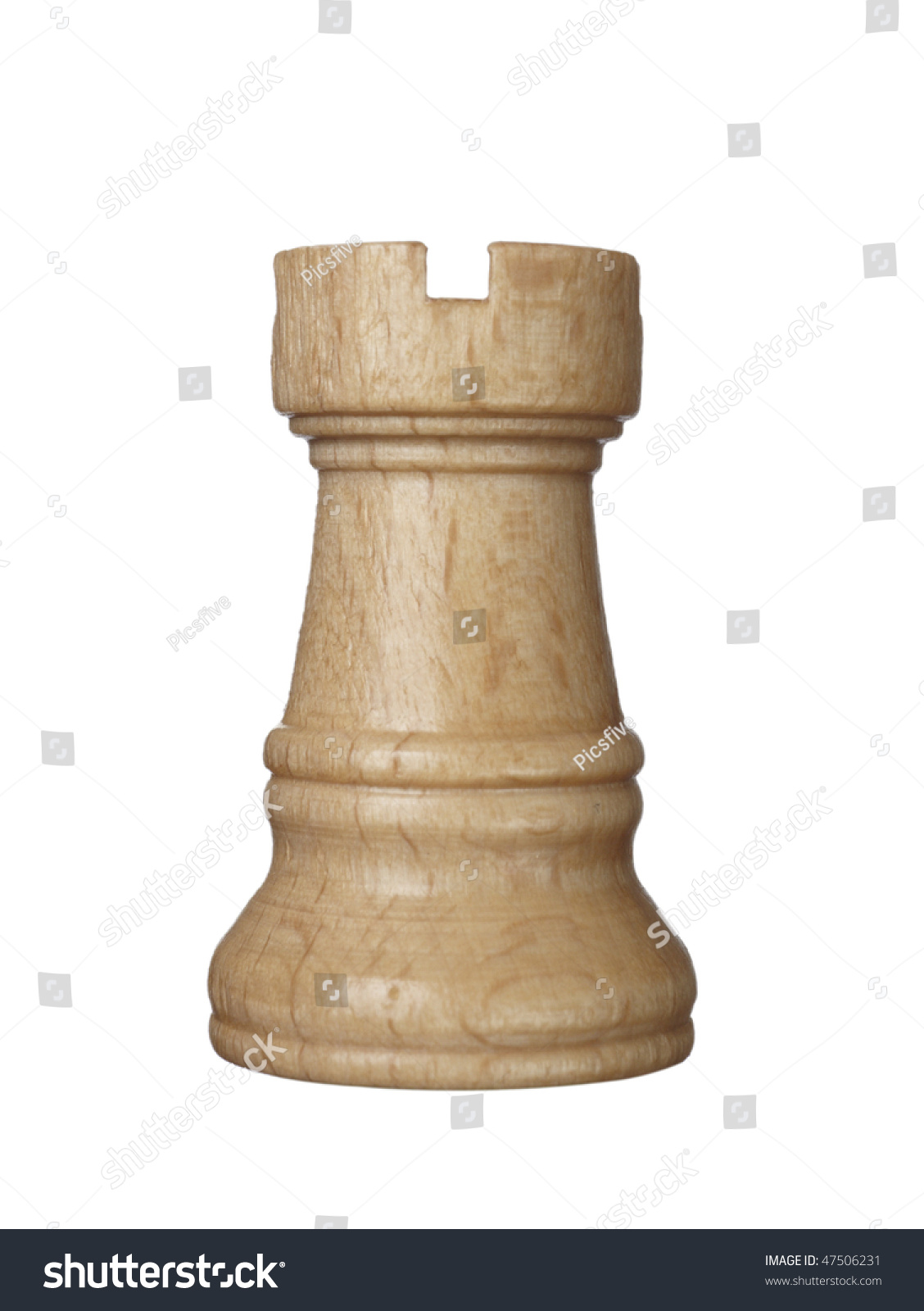 Close Up Of Chess Rook Piece On White Background With Clipping Path ...