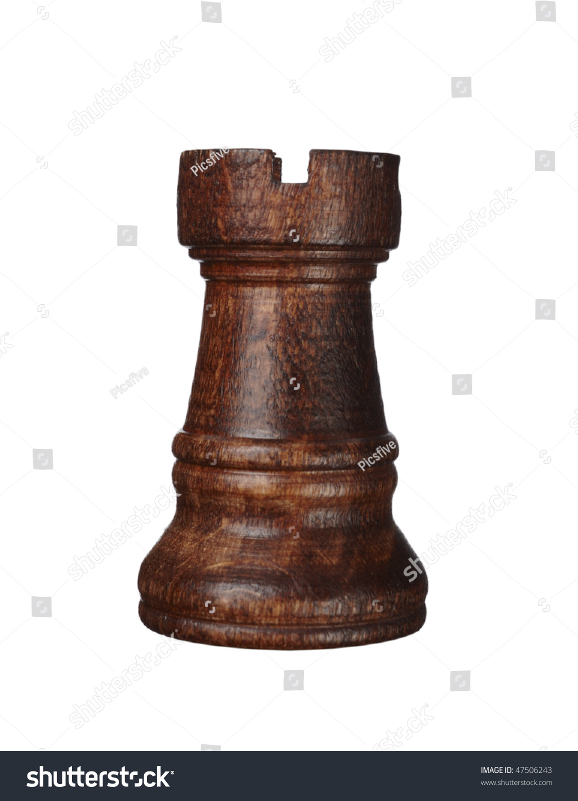 Close Up Of Chess Rook Piece On White Background With Clipping Path ...