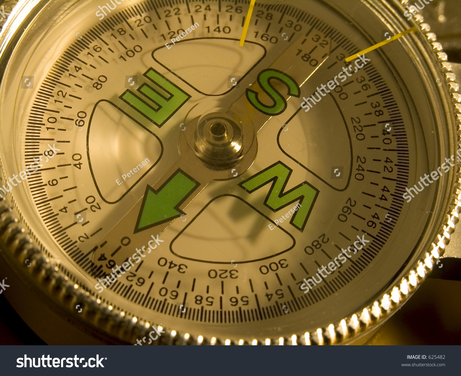 degrees on a compass dial