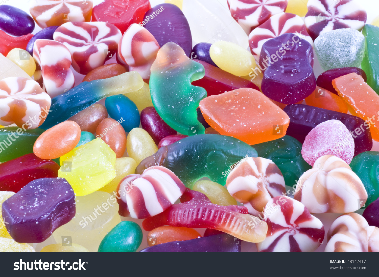 Close Up Of Different Kinds Of Colorful Candy. Stock Photo 48142417 ...