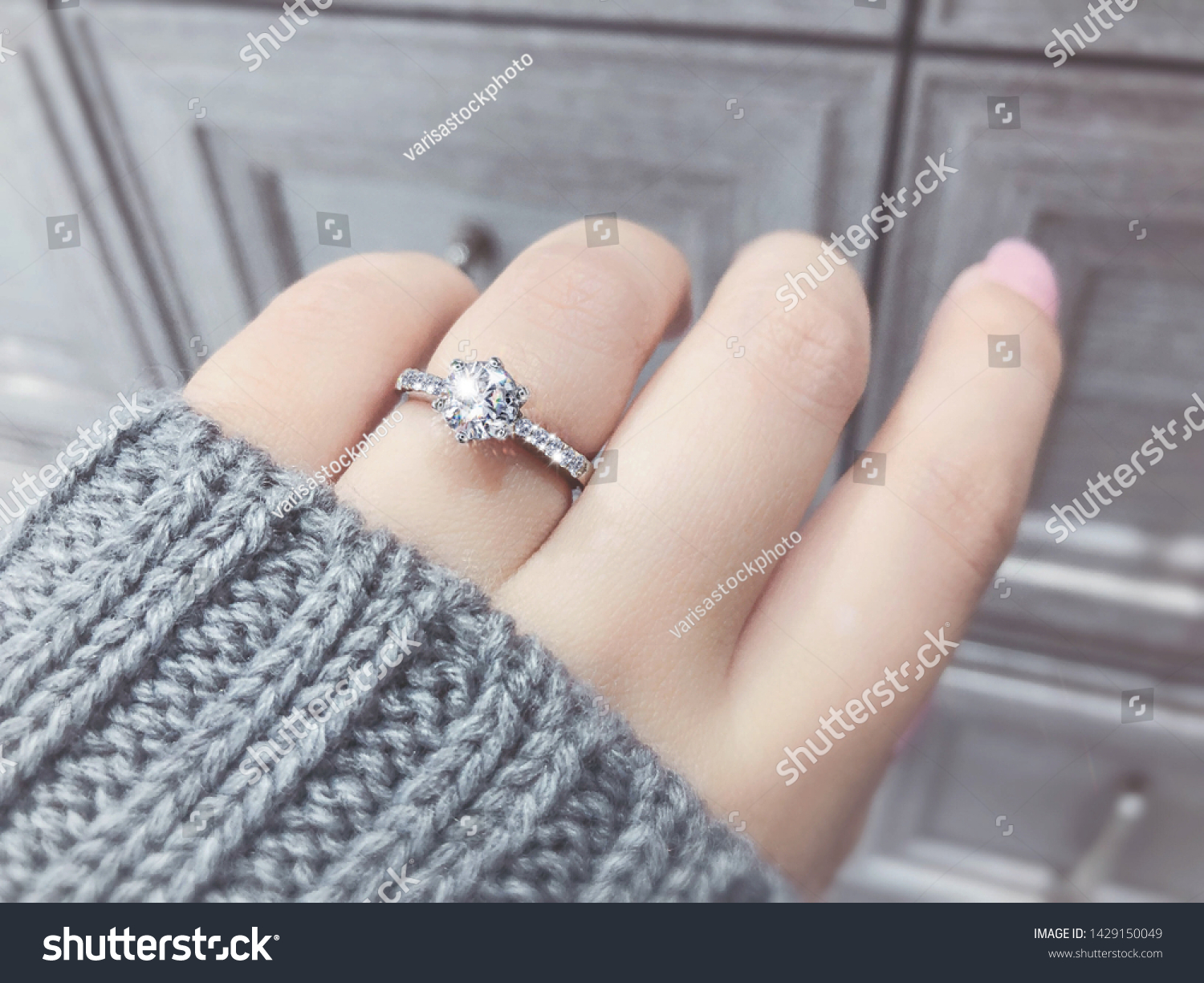 diamond on ring finger