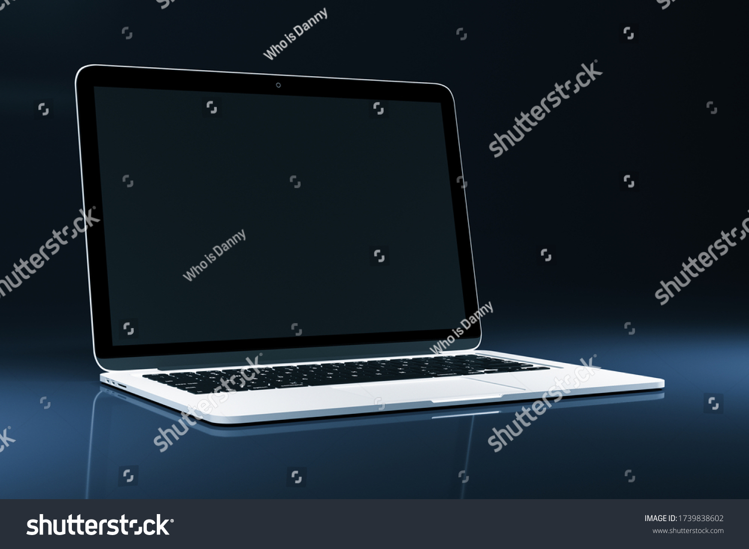 Close Empty Black Laptop Screen On Stock Illustration 1739838602 ...