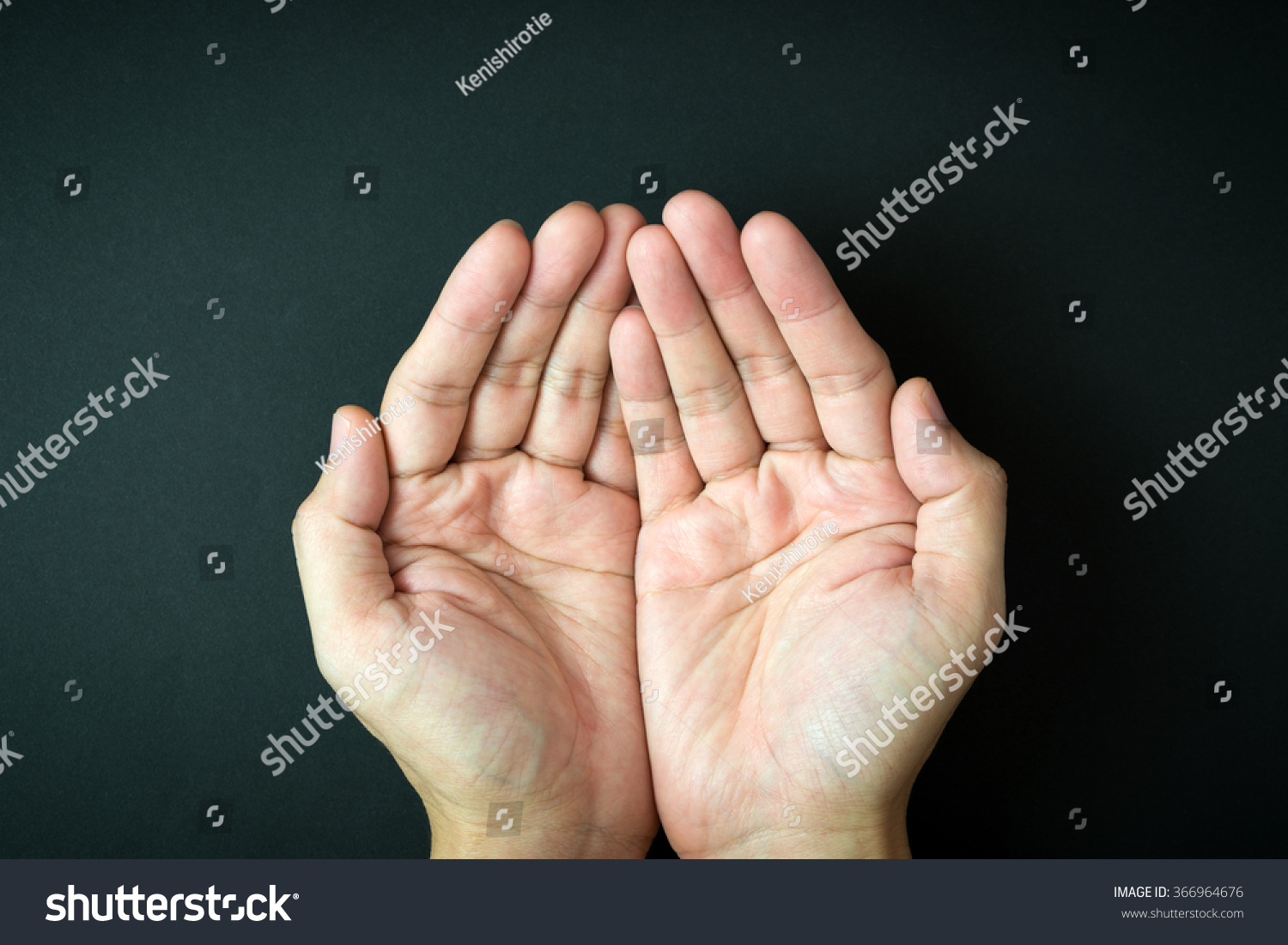 Close Empty Cupped Hand Palms On Stock Photo 366964676 Shutterstock
