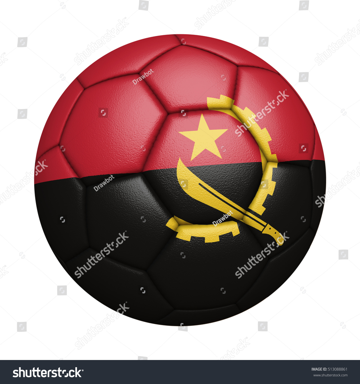 Closeup Flag Football Soccer Ball Angola Stock Illustration 513088861 ...