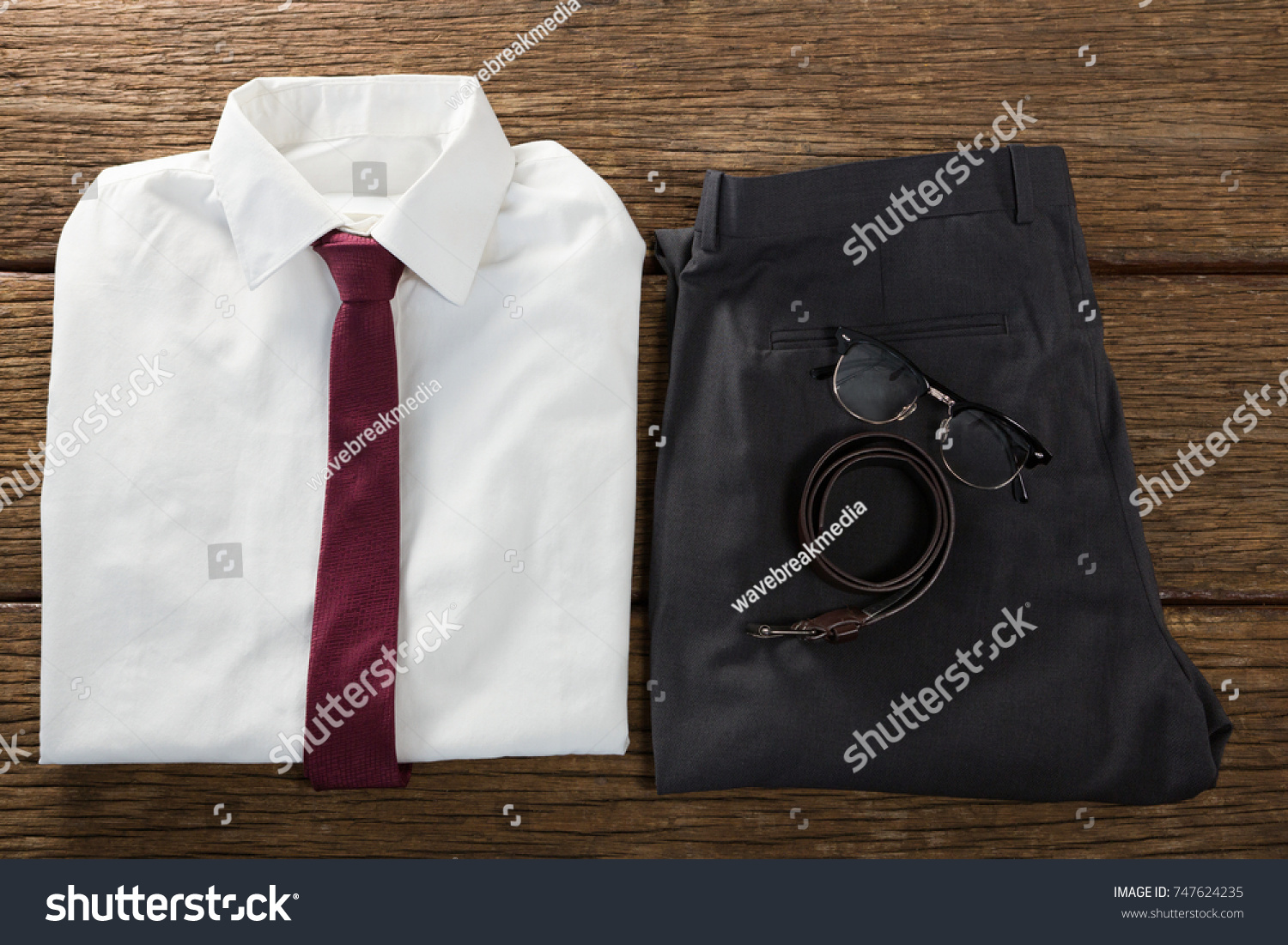 Closeup Folded School Uniform Belt Spectacle Stock Photo (Edit Now ...