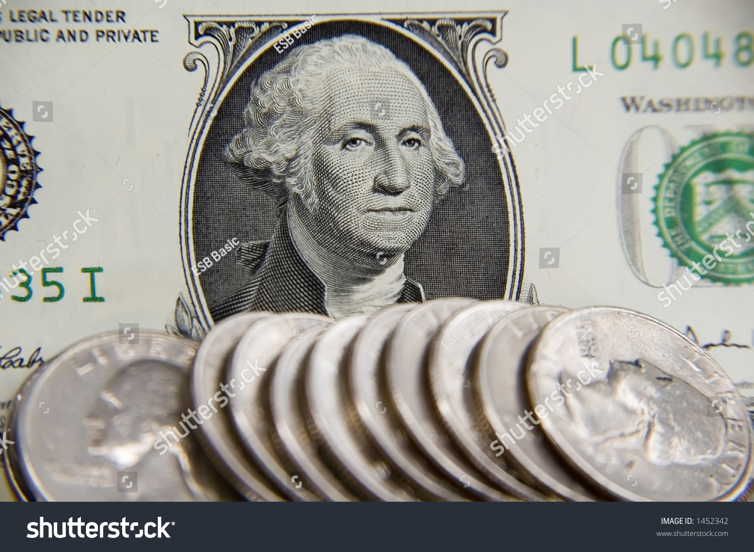 Closeup George Washingtons Face On Us Stock Photo 1452342 - Shutterstock