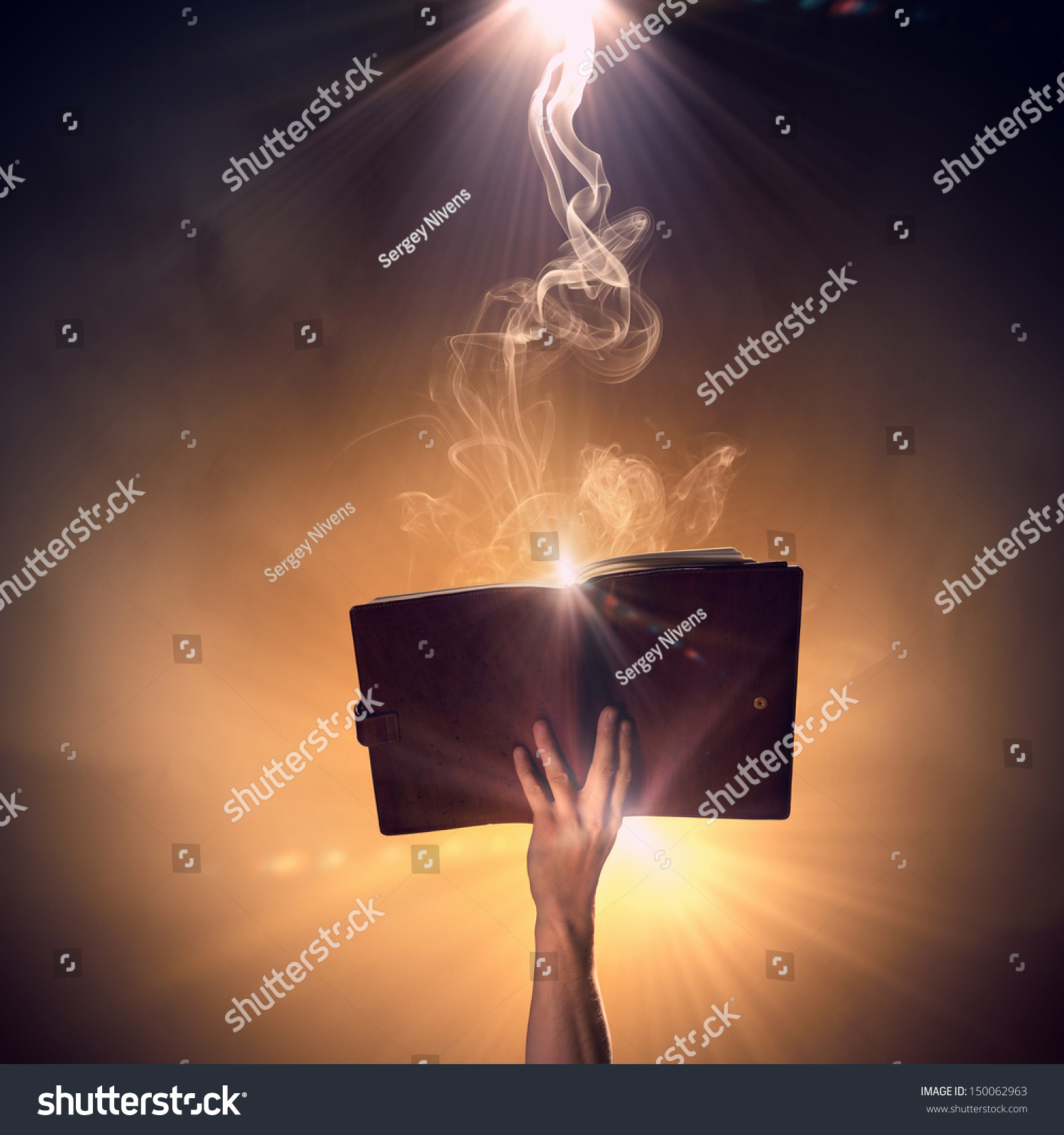 Close Up Of Human Hand Holding Saint Book Stock Photo 150062963 ...