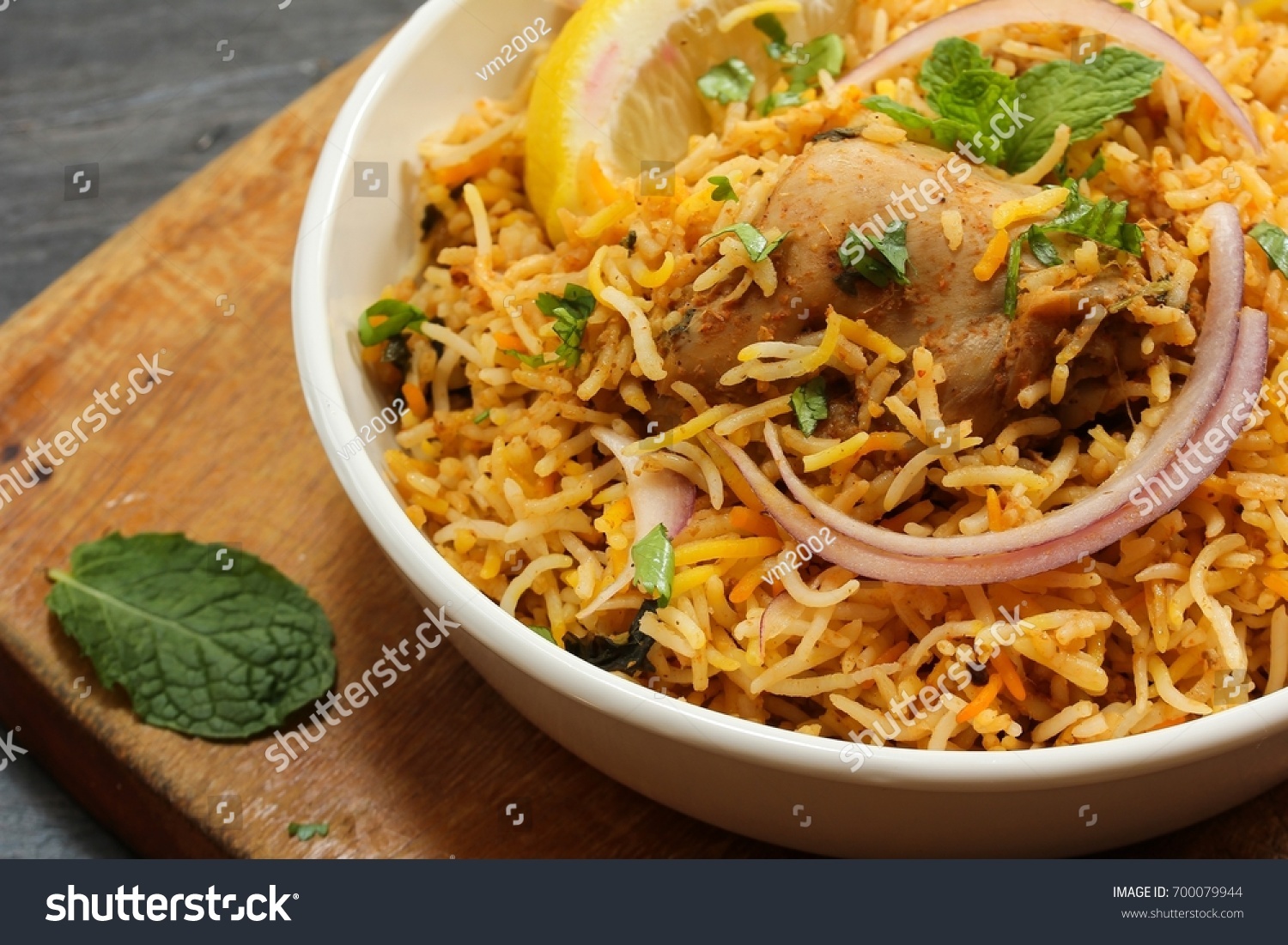 Close Hyderabadi Chicken Biryani Served Yogurt Stock Photo (Edit Now ...