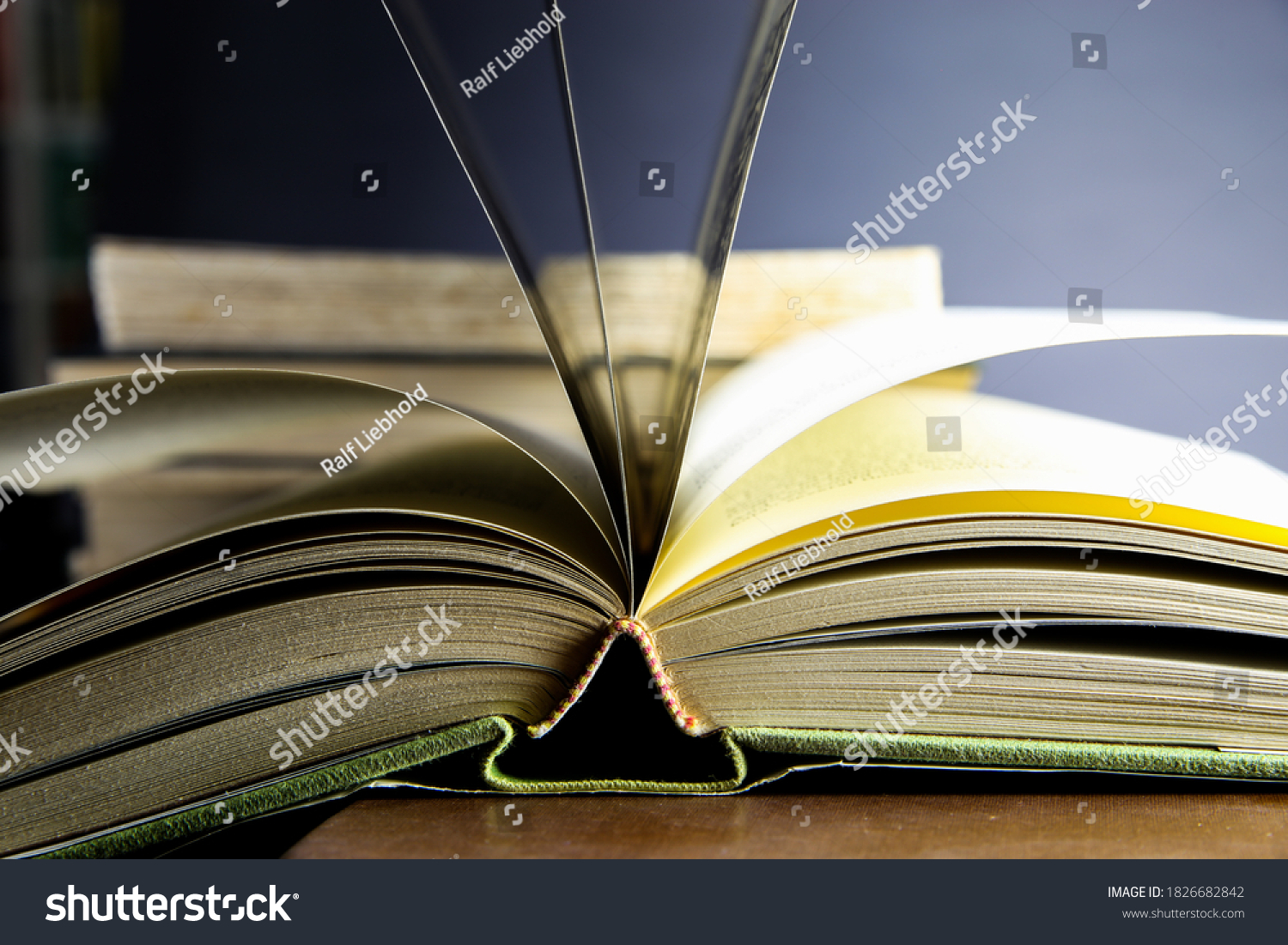Close Isolated Open Book Hinge Flying Stock Photo (Edit Now) 1826682842