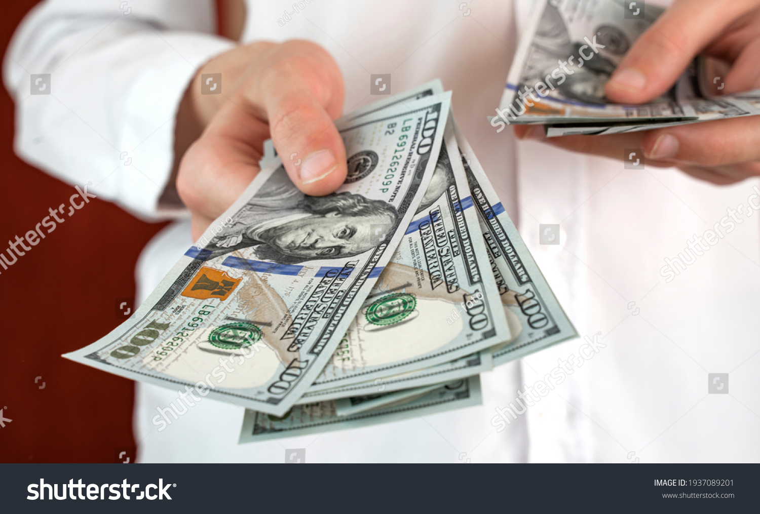 Close Man Hands Counting Us Dollar Stock Photo 1937089201 | Shutterstock